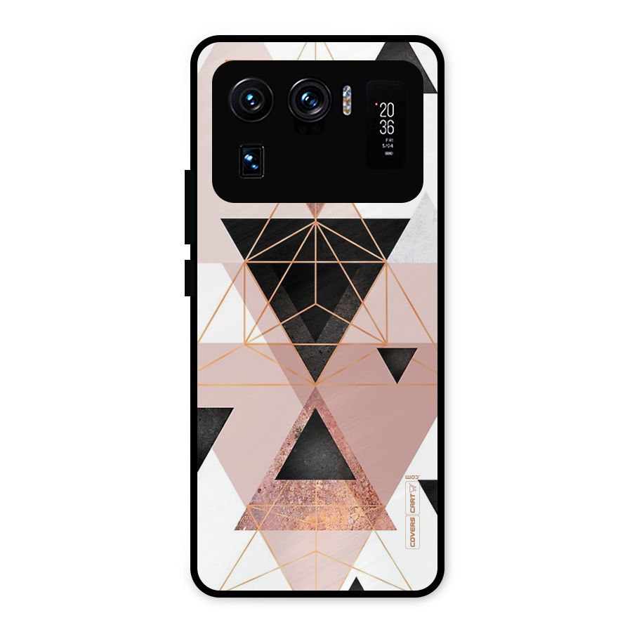 Abstract Rose Gold Triangles Metal Back Case for Mi 11 Ultra