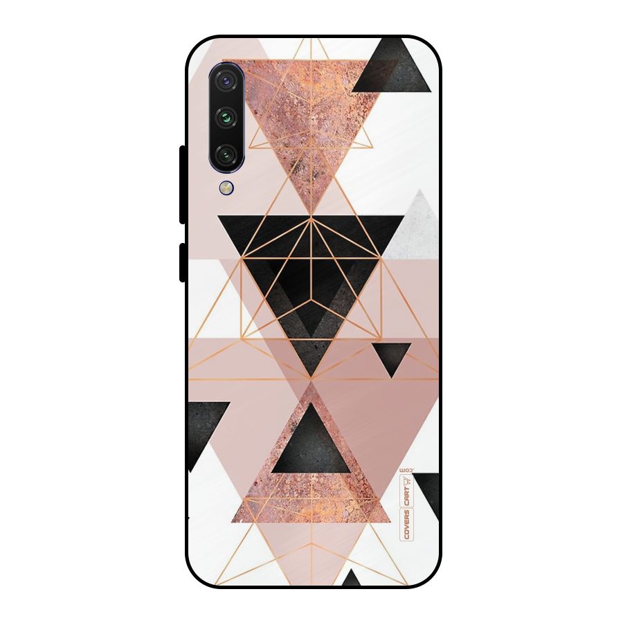 Abstract Rose Gold Triangles Metal Back Case for Mi A3