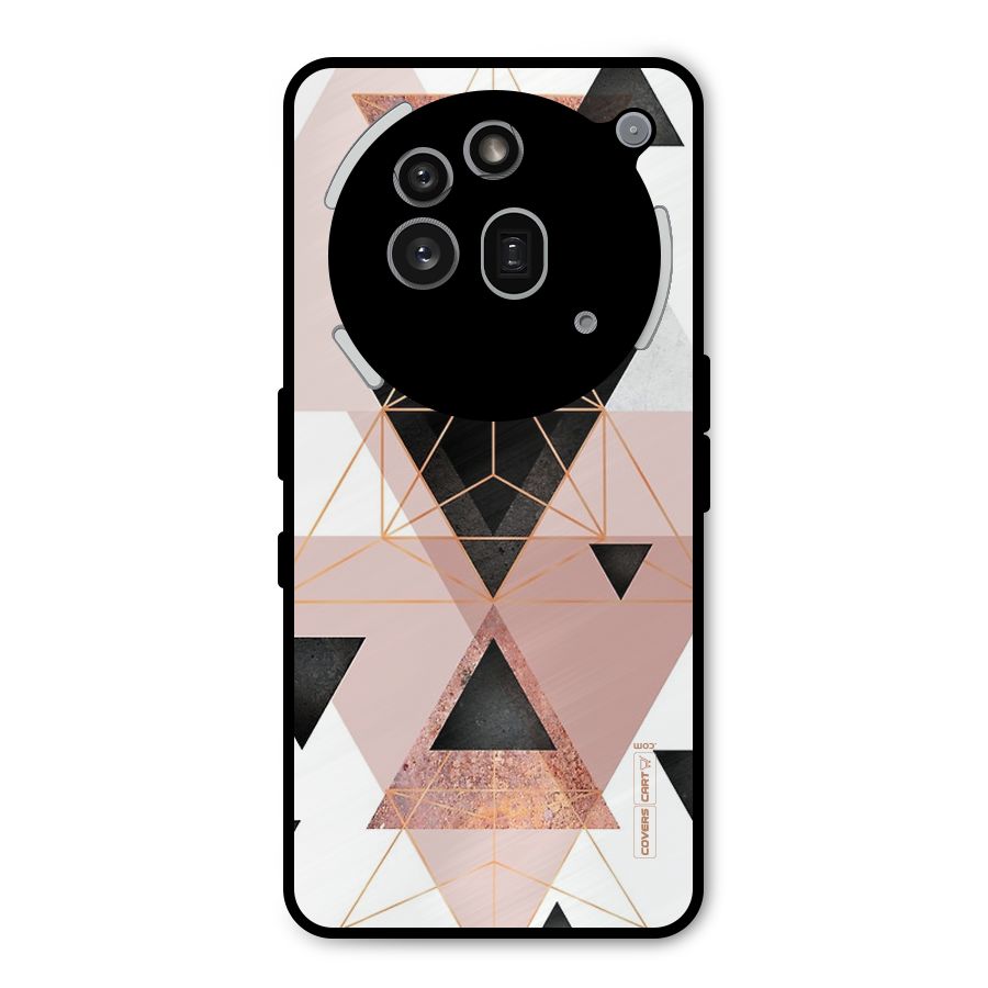 Abstract Rose Gold Triangles Metal Back Case for Nothing Phone 3a Pro