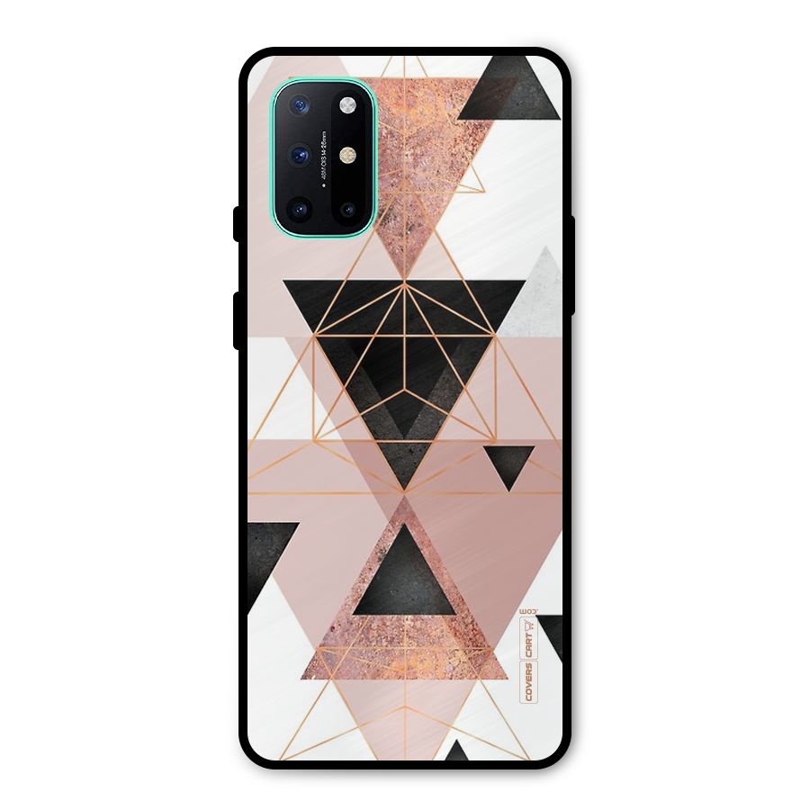 Abstract Rose Gold Triangles Metal Back Case for OnePlus 8T