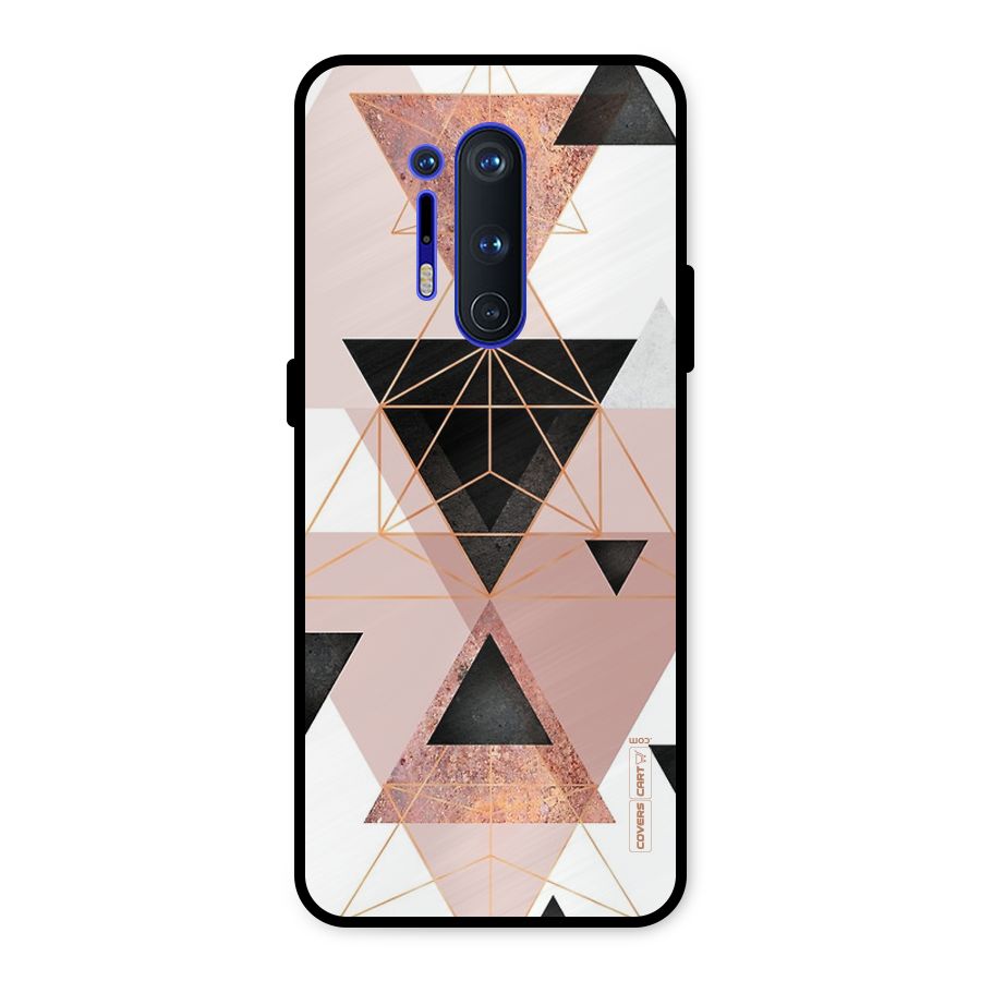 Abstract Rose Gold Triangles Metal Back Case for OnePlus 8 Pro