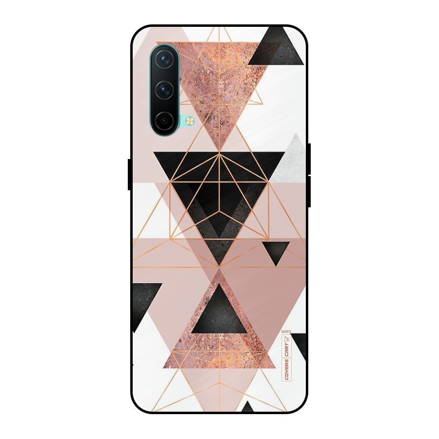 Abstract Rose Gold Triangles Metal Back Case for OnePlus Nord CE 5G