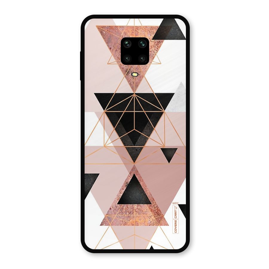 Abstract Rose Gold Triangles Metal Back Case for Poco M2 Pro