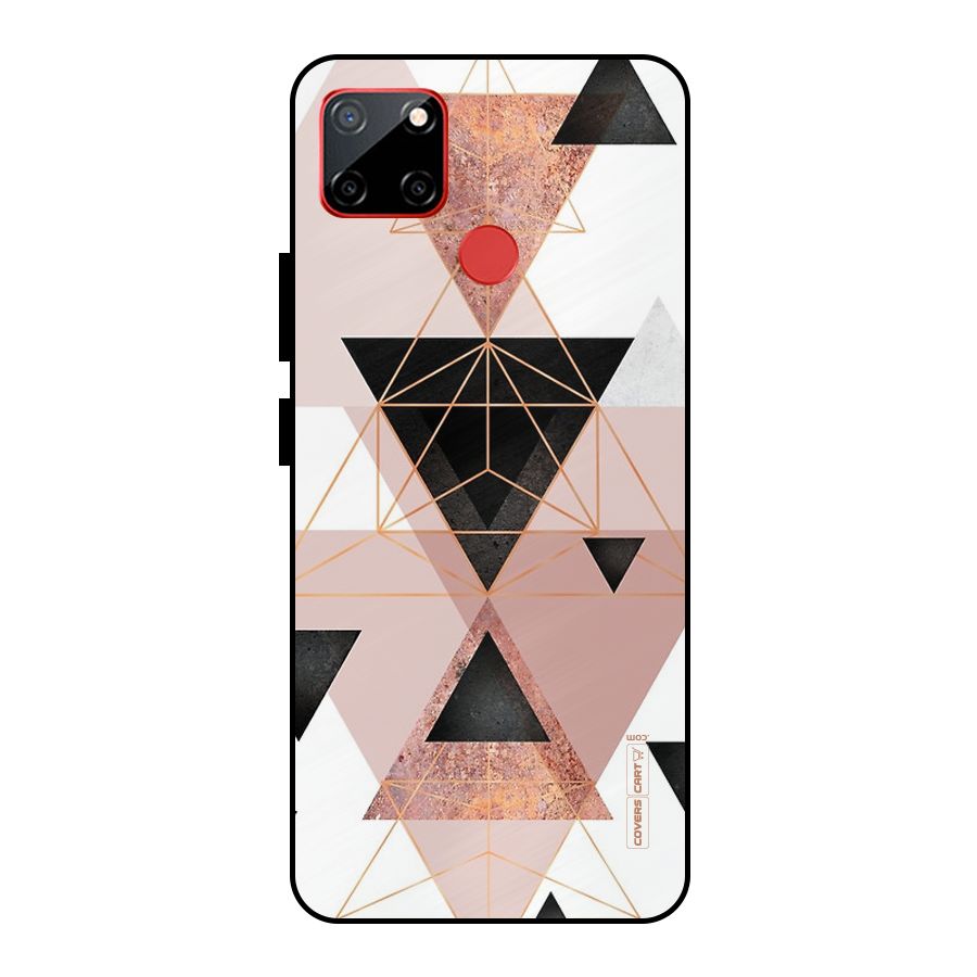 Abstract Rose Gold Triangles Metal Back Case for Realme C12