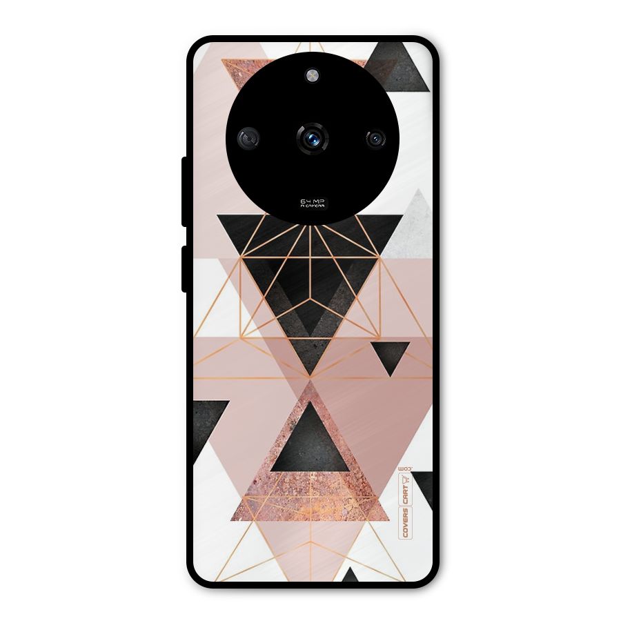 Abstract Rose Gold Triangles Metal Back Case for Realme Narzo 60 5G
