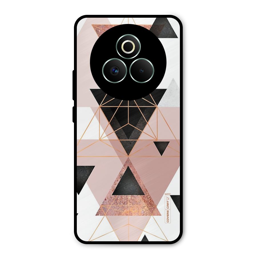 Abstract Rose Gold Triangles Metal Back Case for Realme P3 Pro
