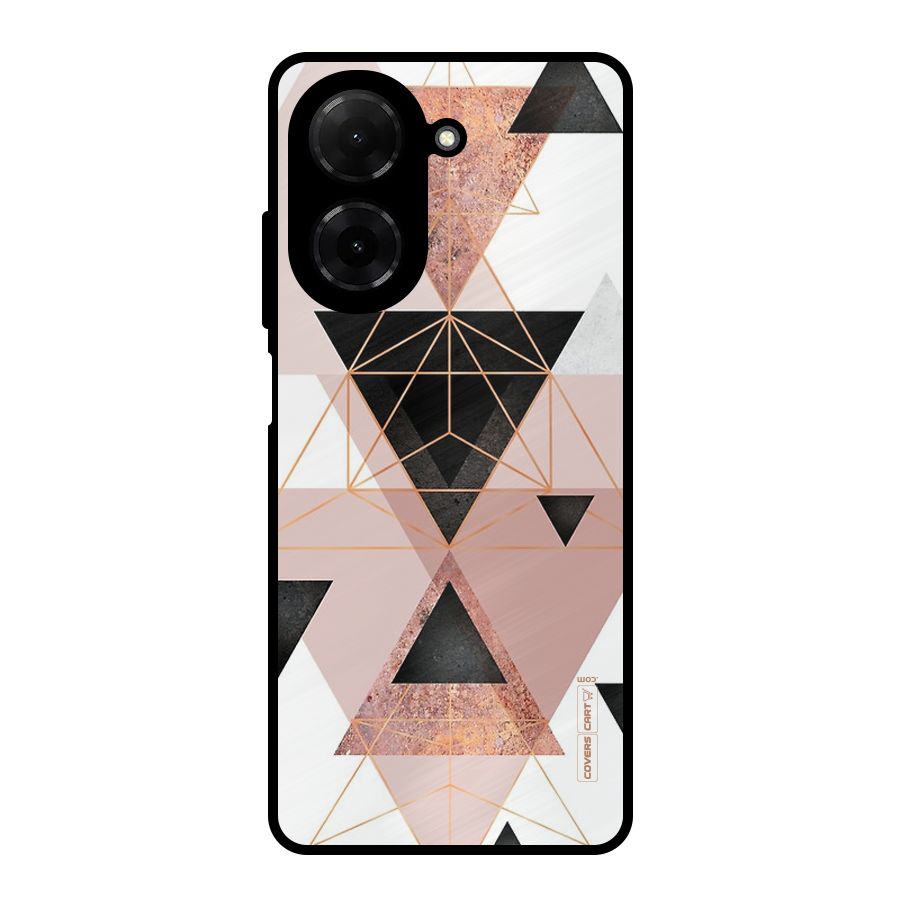 Abstract Rose Gold Triangles Metal Back Case for Redmi A5 4G