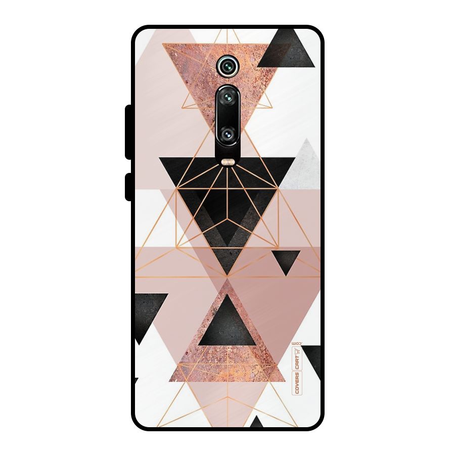 Abstract Rose Gold Triangles Metal Back Case for Redmi K20