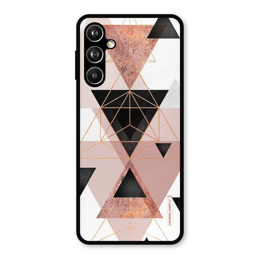 Abstract Rose Gold Triangles Metal Back Case for Samsung Galaxy M54