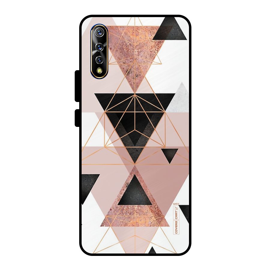 Abstract Rose Gold Triangles Metal Back Case for Vivo S1