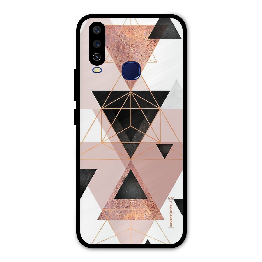 Abstract Rose Gold Triangles Metal Back Case for Vivo Y15