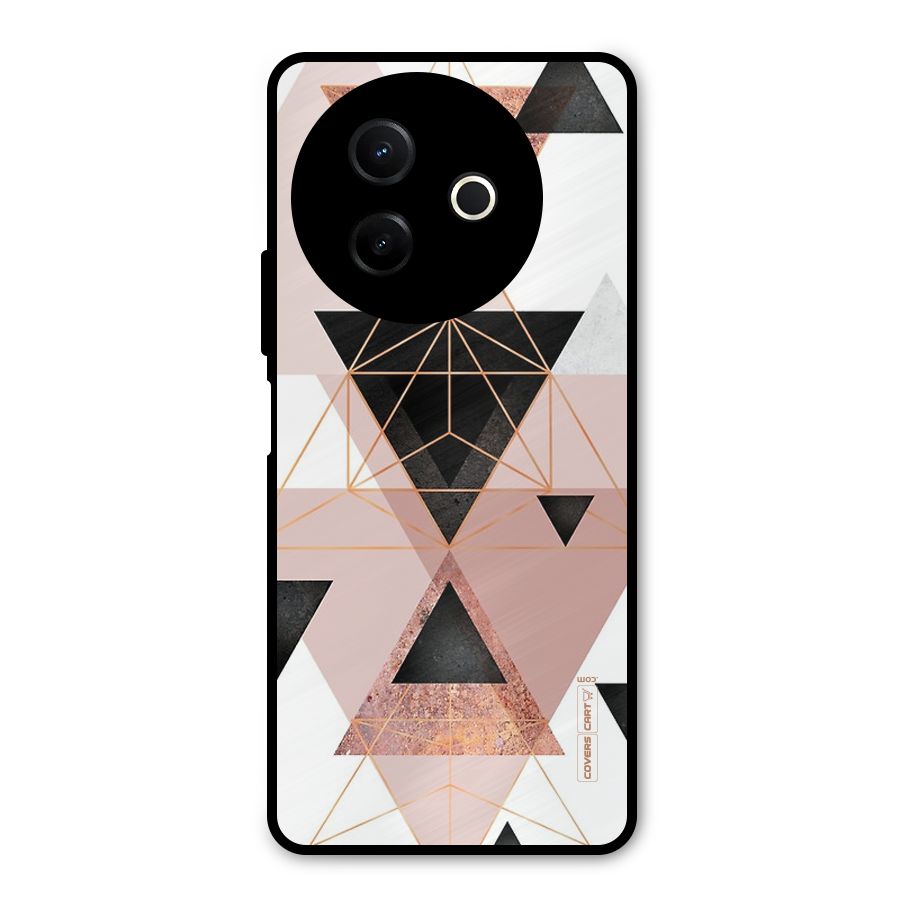 Abstract Rose Gold Triangles Metal Back Case for Vivo Y39