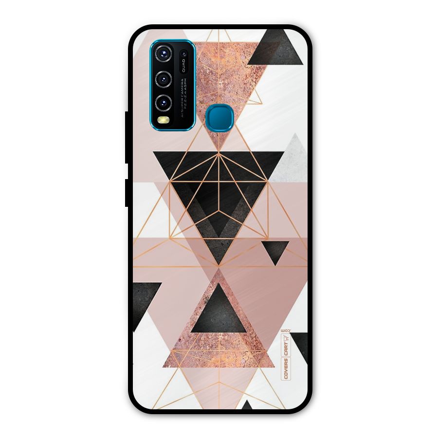 Abstract Rose Gold Triangles Metal Back Case for Vivo Y50