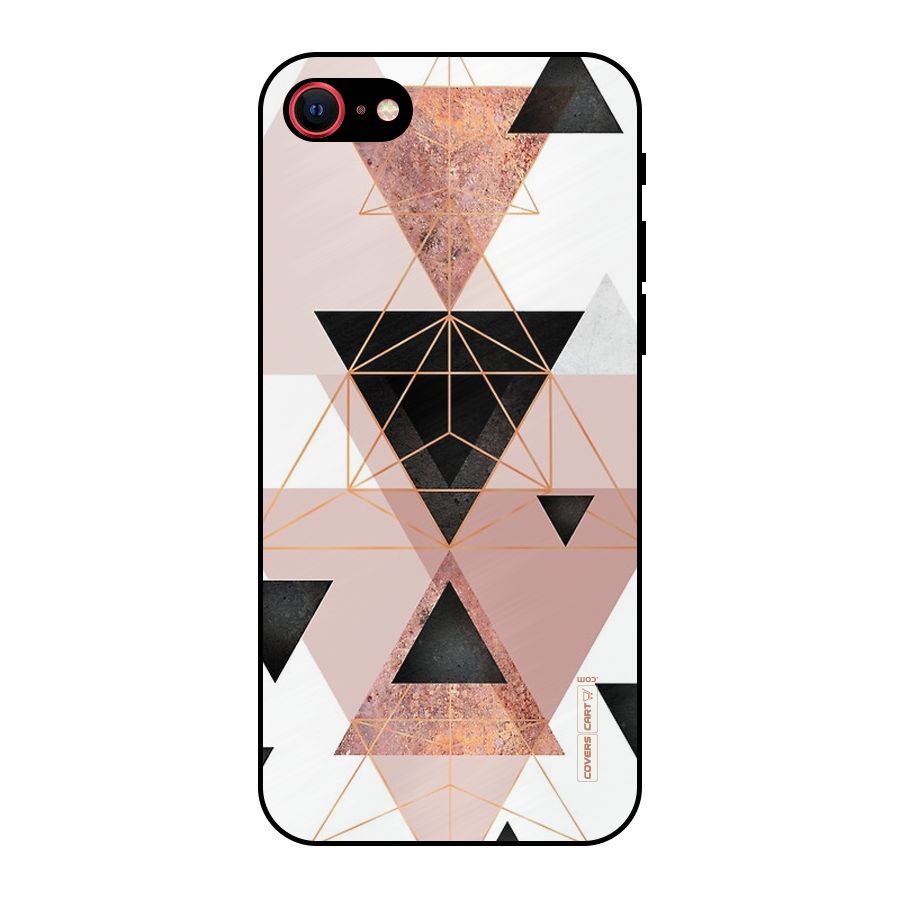 Abstract Rose Gold Triangles Metal Back Case for iPhone 7