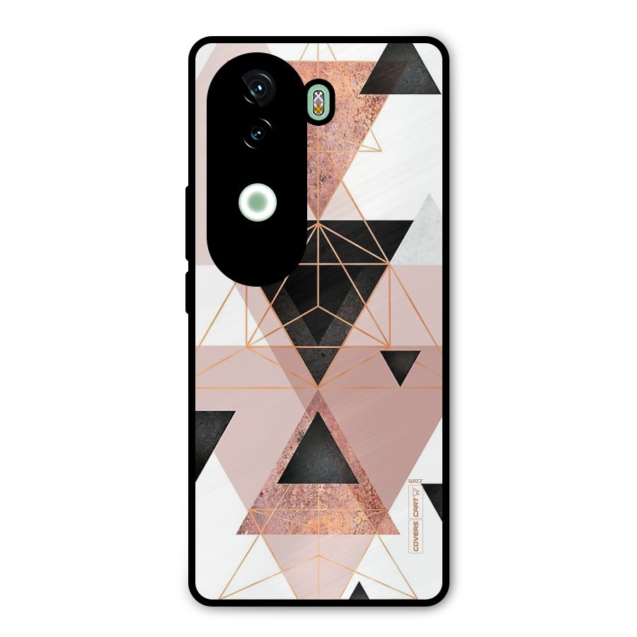 Abstract Rose Gold Triangles Metal Back Case for iQOO Z9s