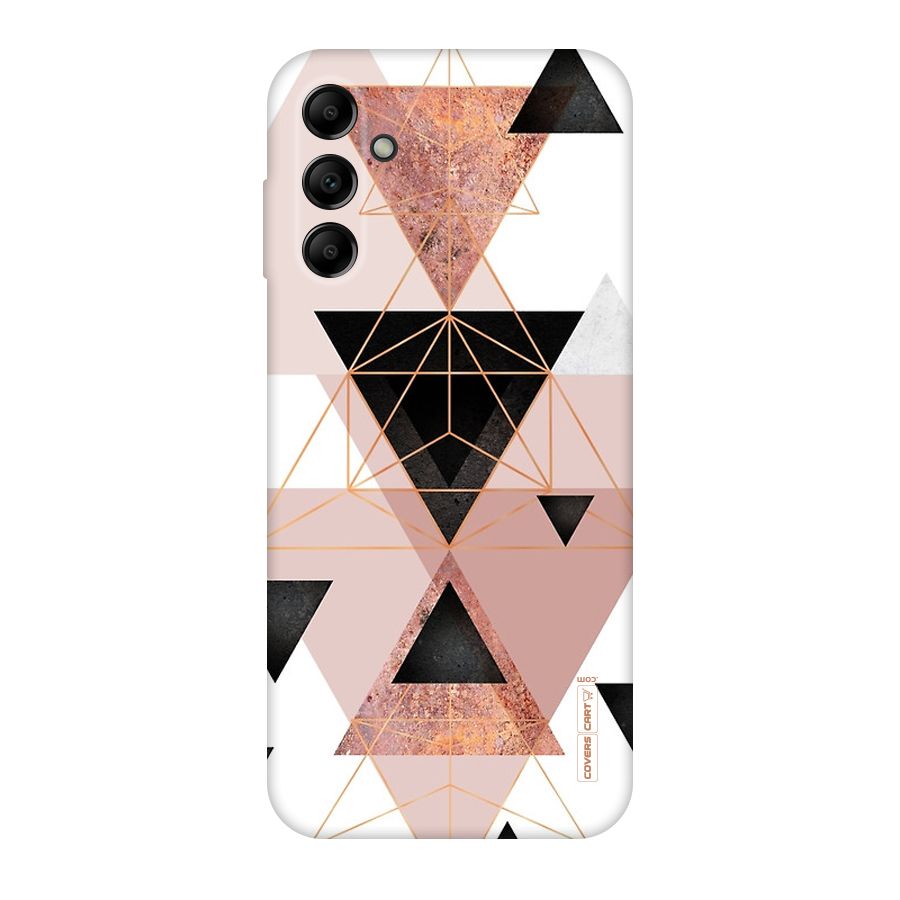 Abstract Rose Gold Triangles Original Polycarbonate Back Case for Galaxy A14 5G