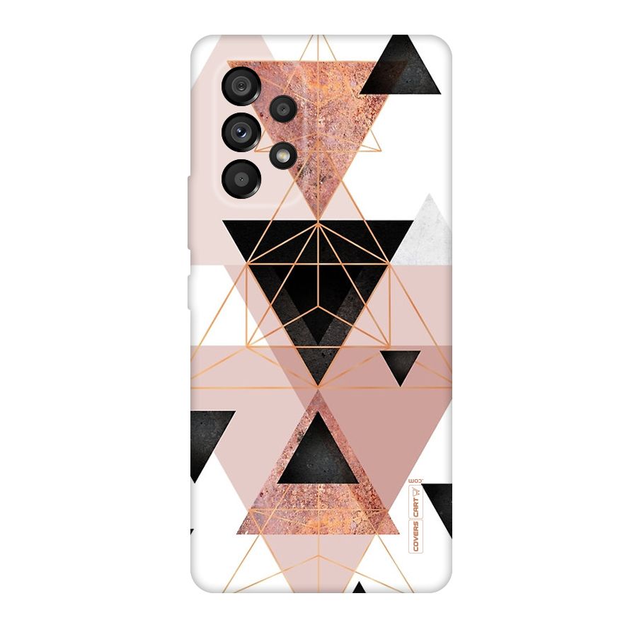 Abstract Rose Gold Triangles Original Polycarbonate Back Case for Galaxy A53 5G