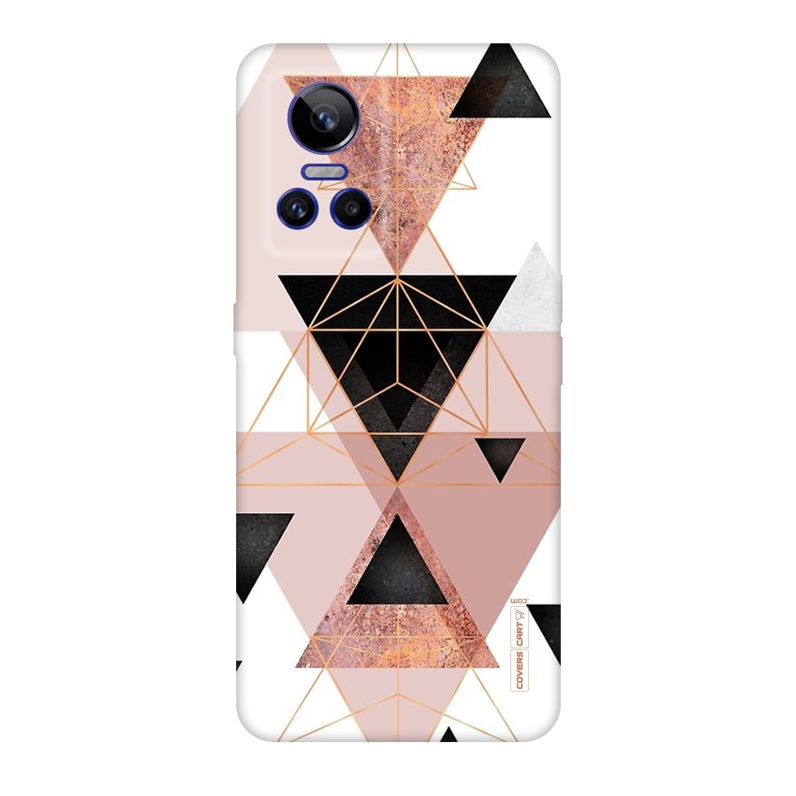 Abstract Rose Gold Triangles Original Polycarbonate Back Case for Realme GT Neo 3