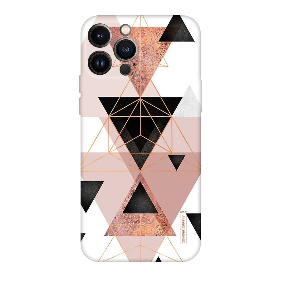 Abstract Rose Gold Triangles Original Polycarbonate Back Case for iPhone 13 Pro Max
