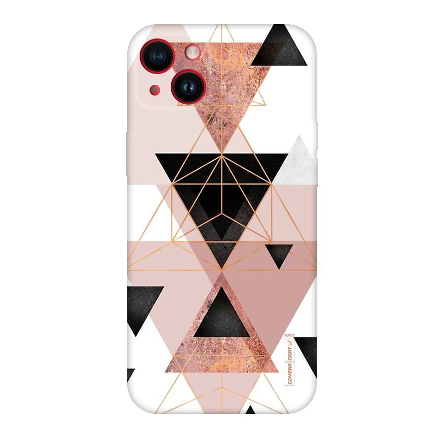 Abstract Rose Gold Triangles Original Polycarbonate Back Case for iPhone 14 Plus