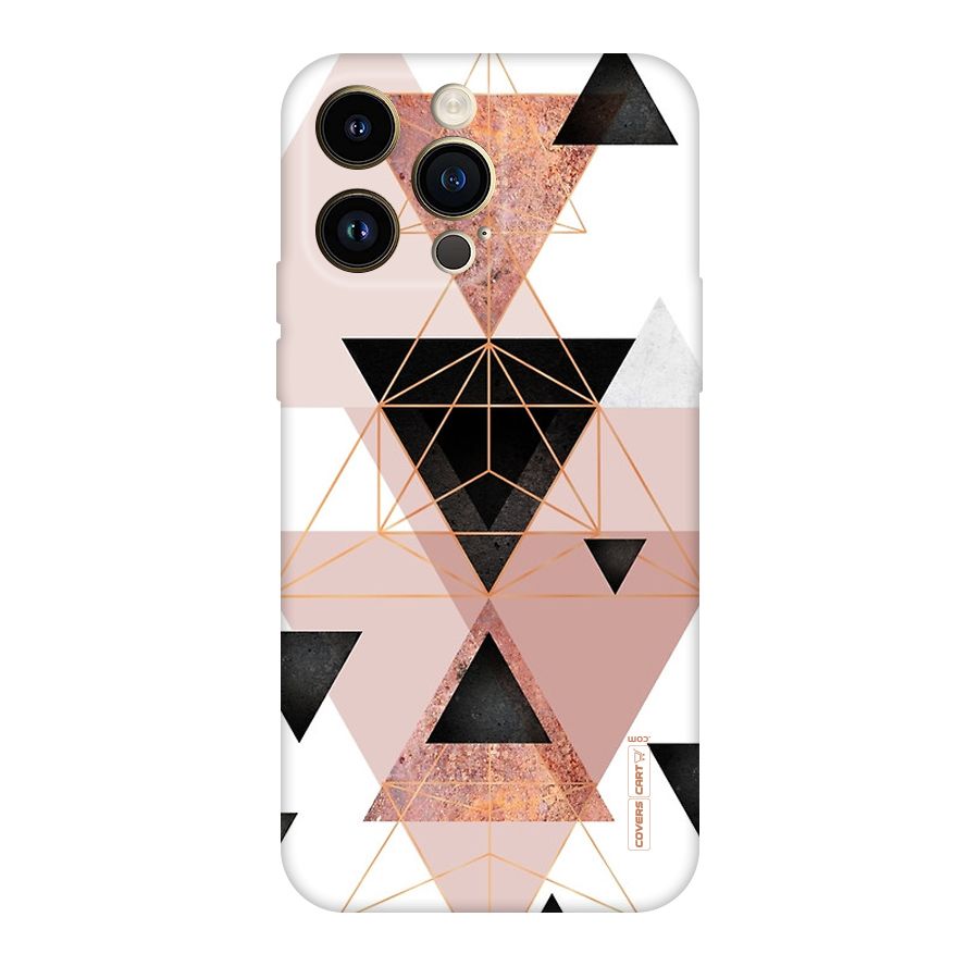 Abstract Rose Gold Triangles Original Polycarbonate Back Case for iPhone 14 Pro Max