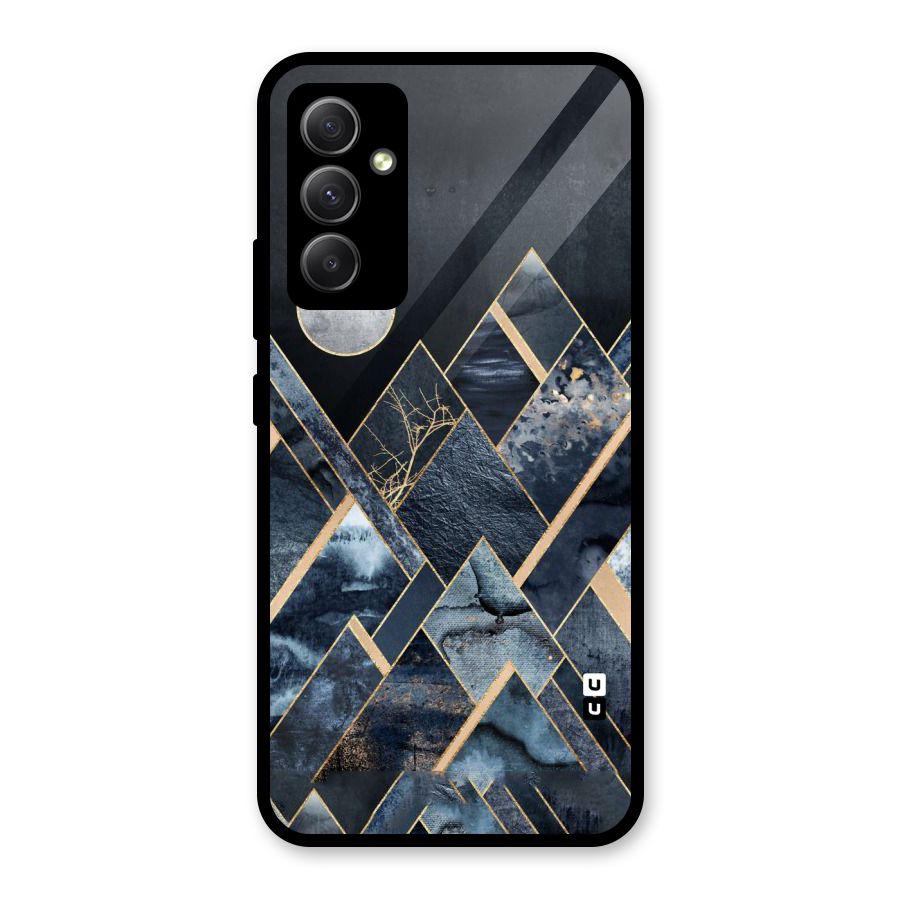 Abstract Scenic Design Glass Back Case for Galaxy A34