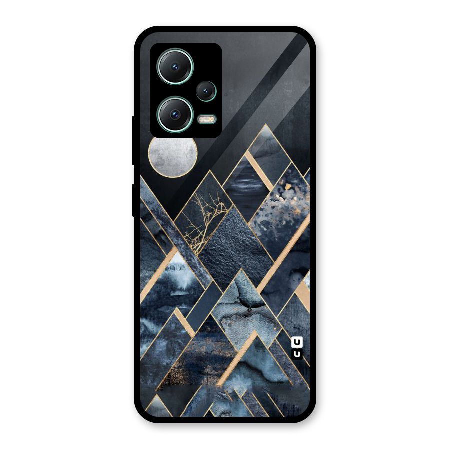 Abstract Scenic Design Glass Back Case for Poco X5
