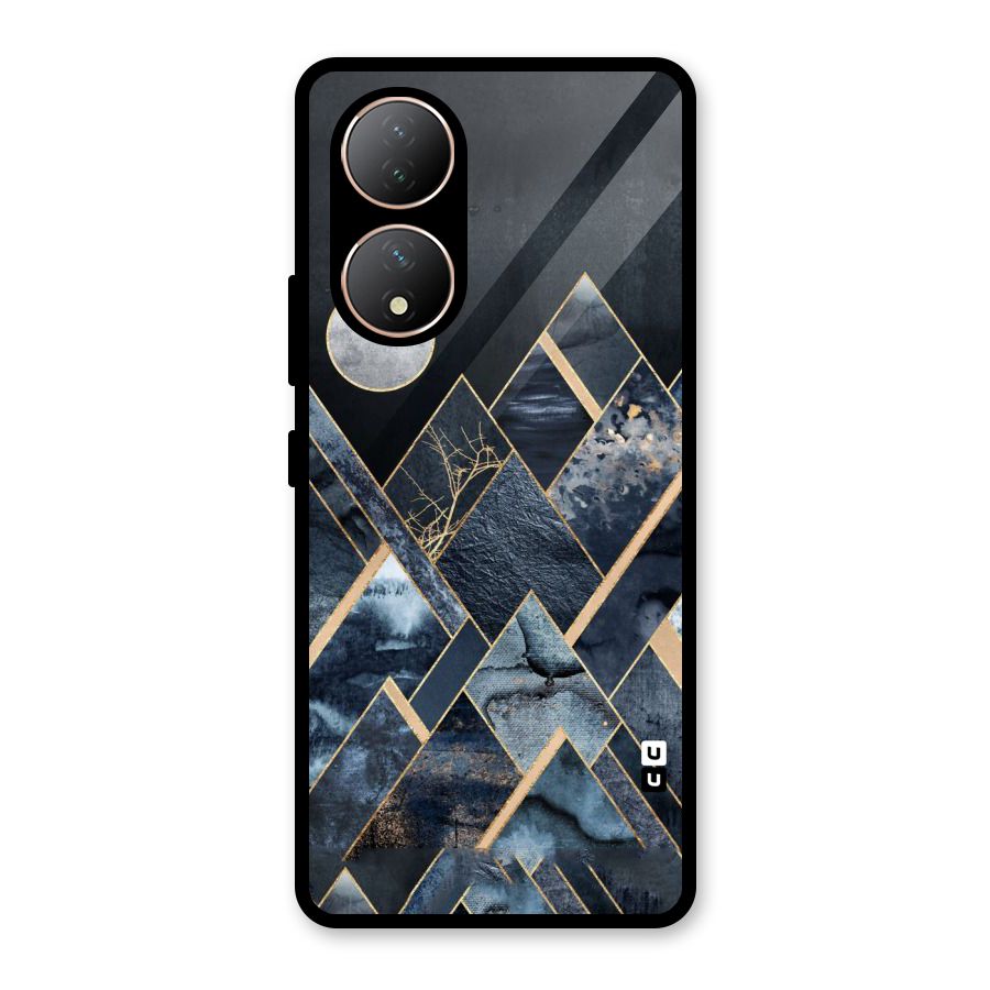 Abstract Scenic Design Glass Back Case for Vivo Y100A