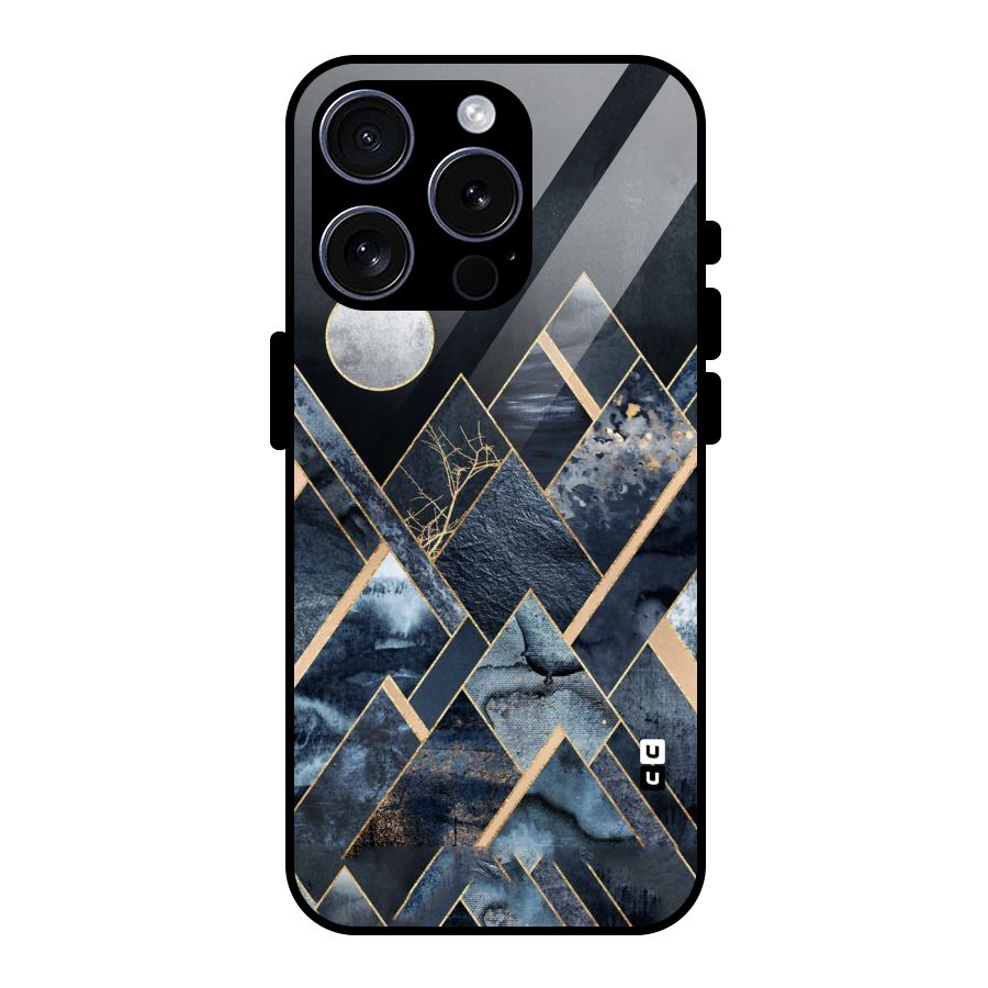 Abstract Scenic Design Glass Back Case for iPhone 15 Pro