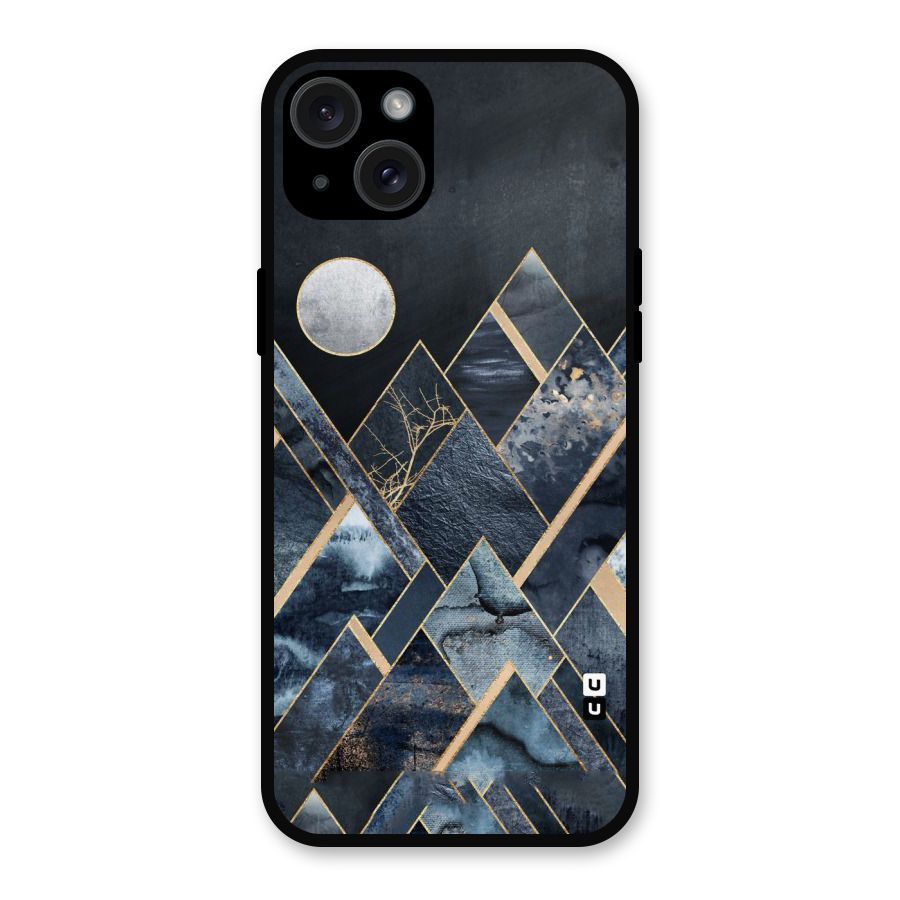 Abstract Scenic Design Metal Back Case for iPhone 15 Plus