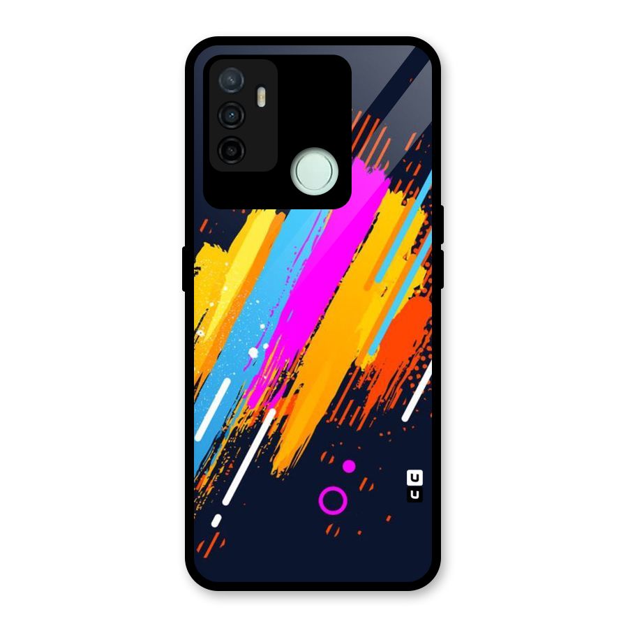 Abstract Shades Glass Back Case for Oppo A53
