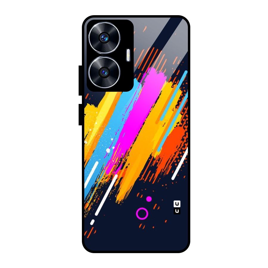 Abstract Shades Glass Back Case for Realme Narzo N55