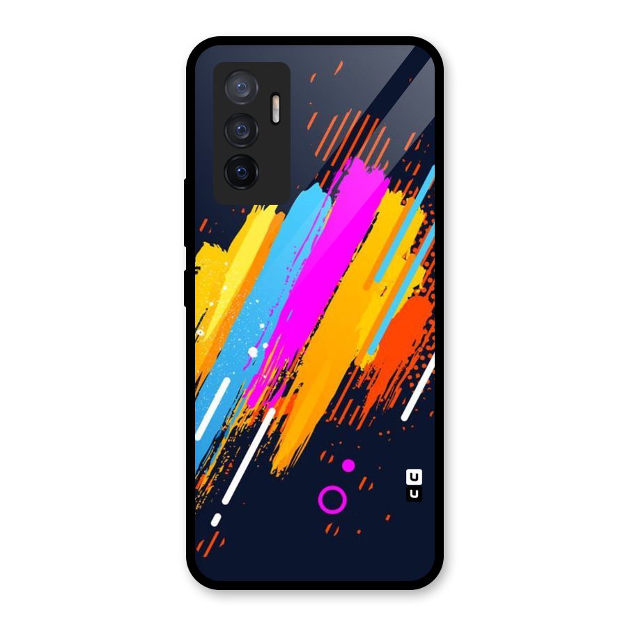 Abstract Shades Glass Back Case for Vivo V23e