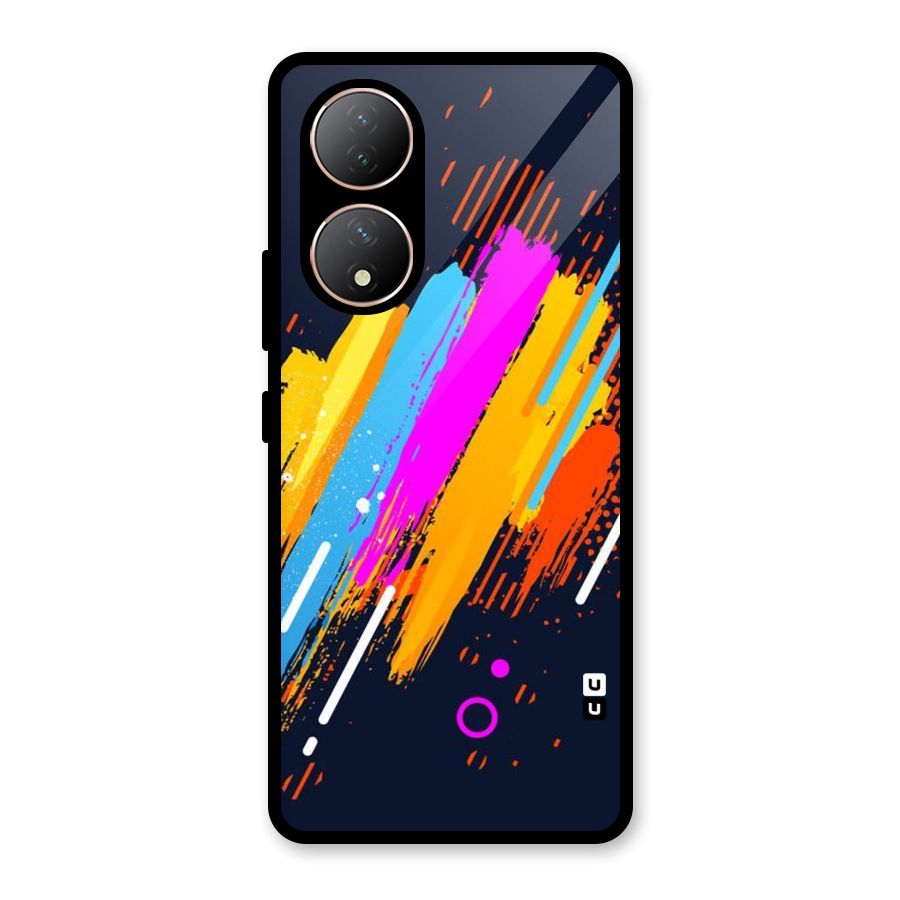 Abstract Shades Glass Back Case for Vivo Y100A