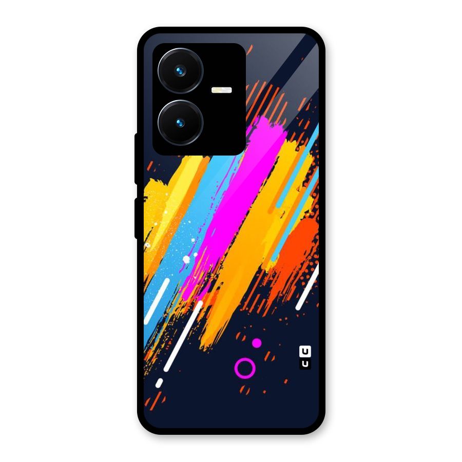 Abstract Shades Glass Back Case for Vivo Y22s