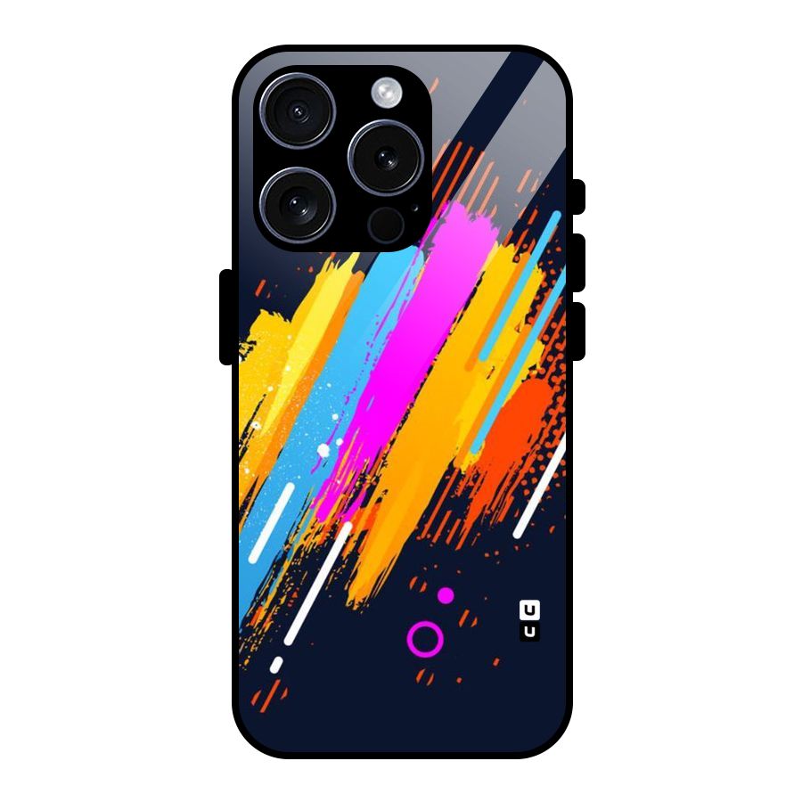 Abstract Shades Glass Back Case for iPhone 15 Pro