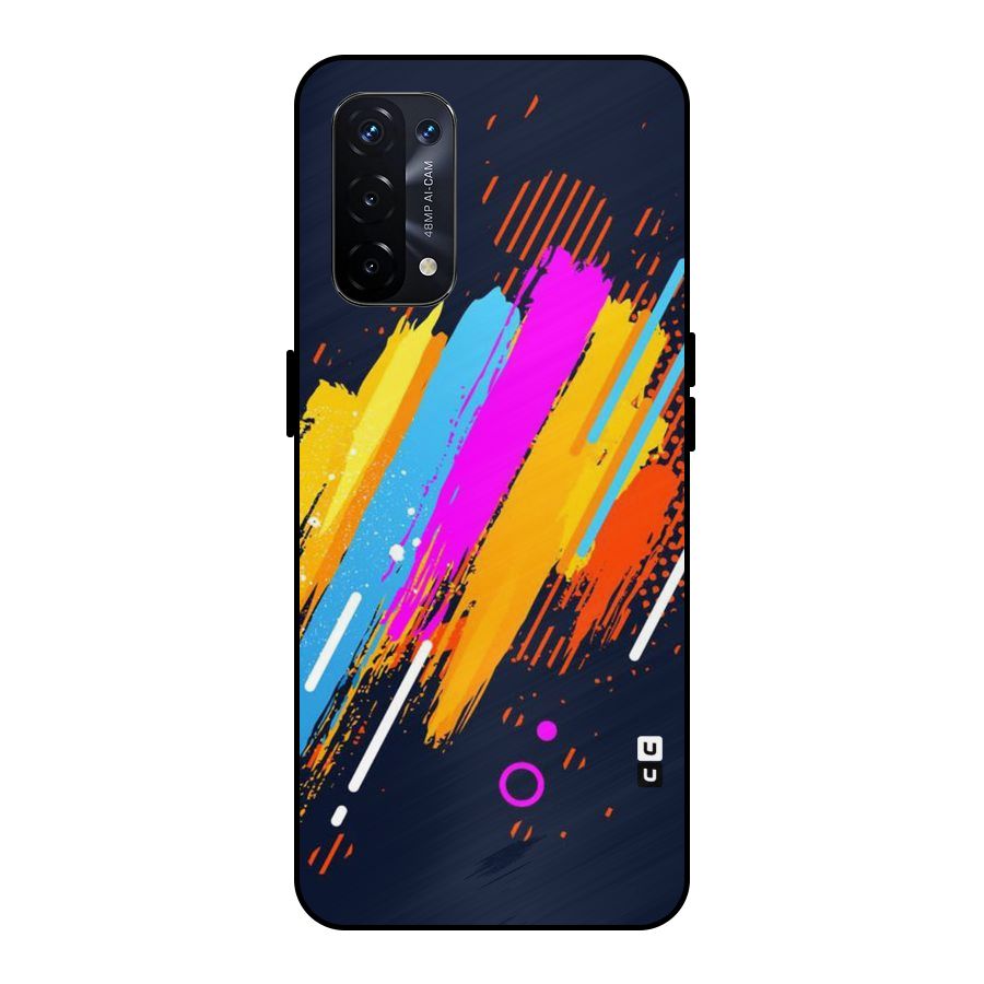 Abstract Shades Metal Back Case for Oppo A74 5G