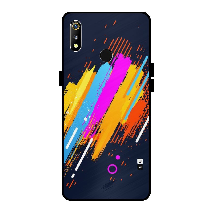 Abstract Shades Metal Back Case for Realme 3
