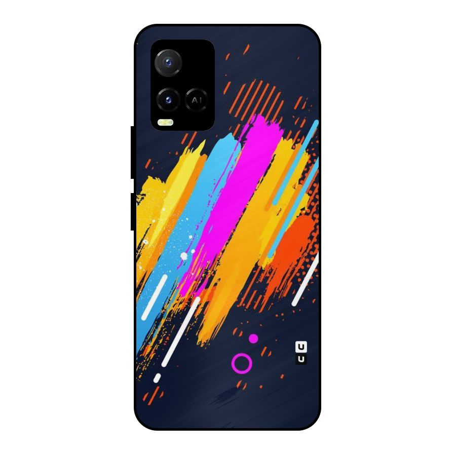 Abstract Shades Metal Back Case for Vivo Y21A
