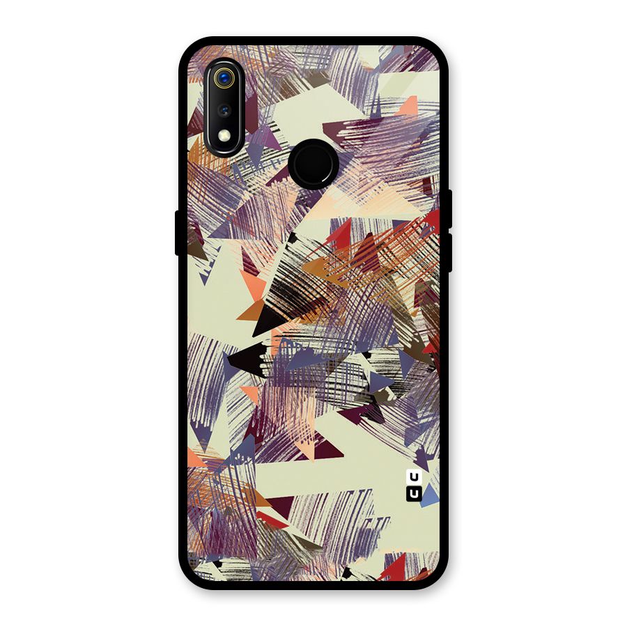Abstract Sketch Glass Back Case for Realme 3