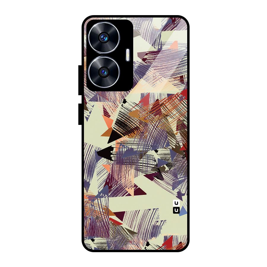 Abstract Sketch Glass Back Case for Realme Narzo N55