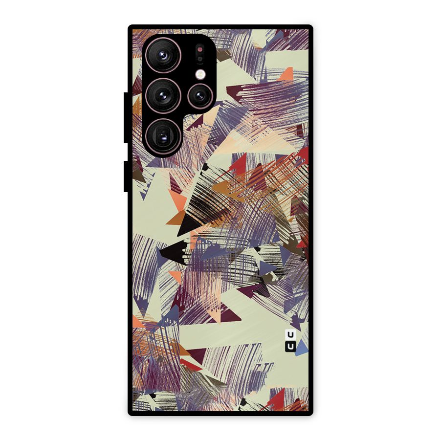 Abstract Sketch Metal Back Case for Galaxy S22 Ultra 5G
