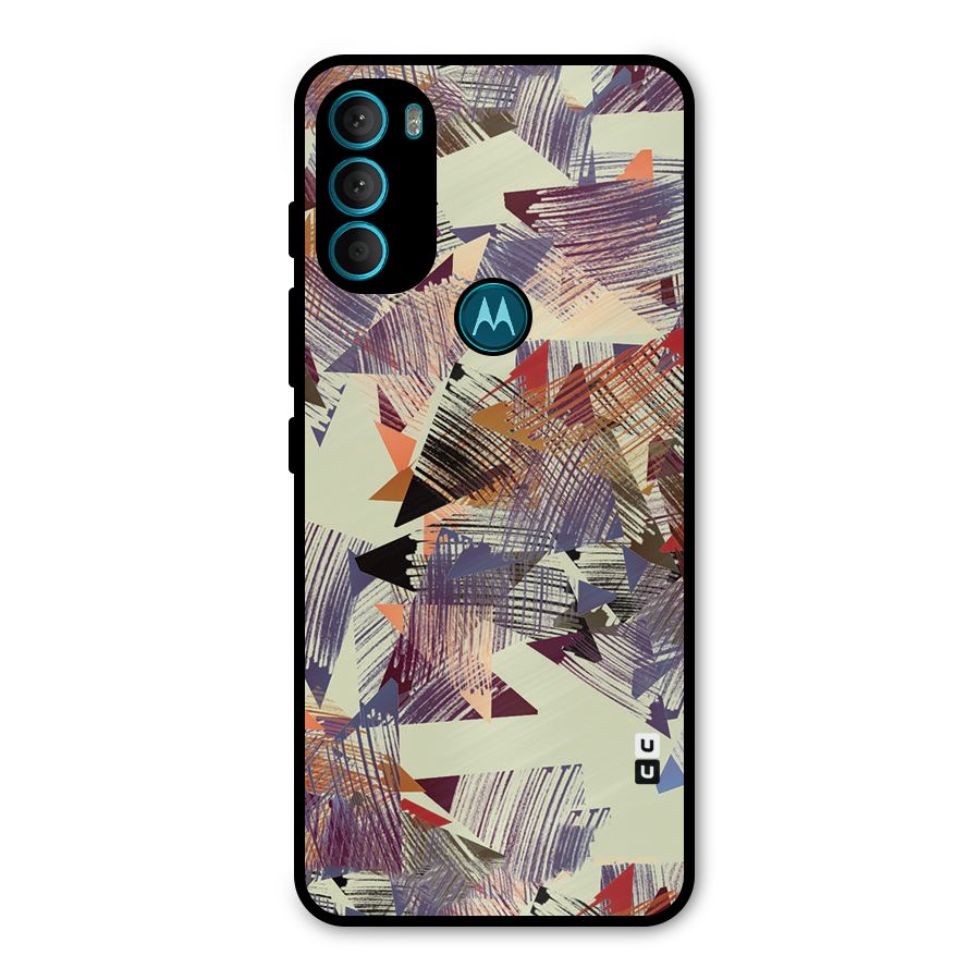 Abstract Sketch Metal Back Case for Moto G71 5G