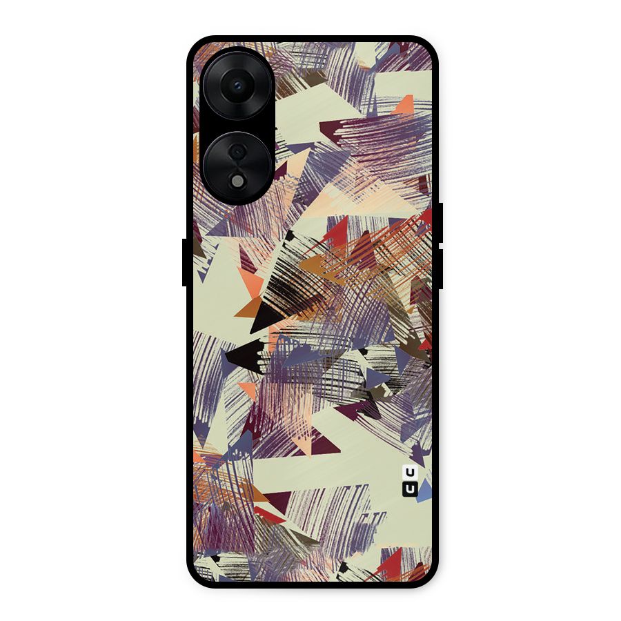 Abstract Sketch Metal Back Case for Oppo A78 5G
