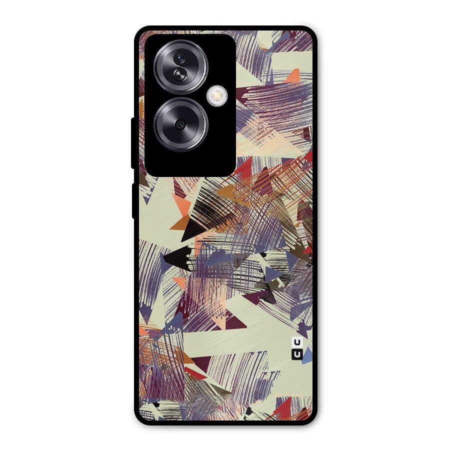Abstract Sketch Metal Back Case for Oppo A79 5G