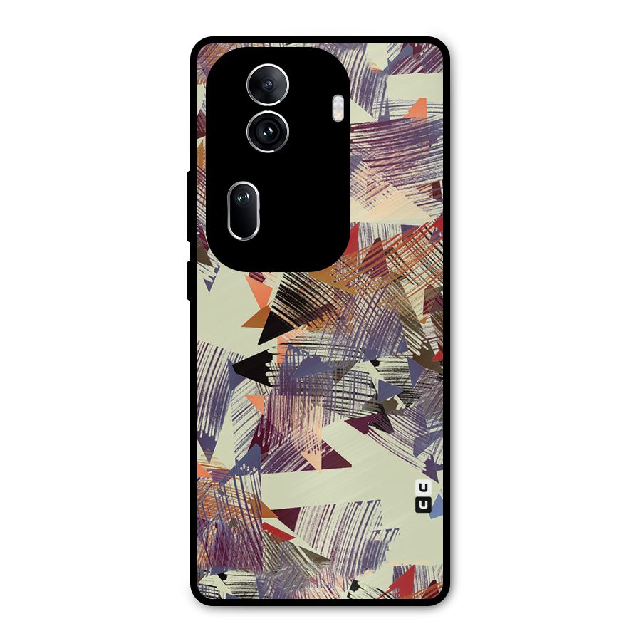 Abstract Sketch Metal Back Case for Oppo Reno11 Pro 5G