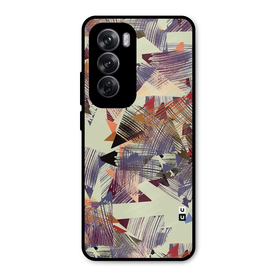 Abstract Sketch Metal Back Case for Oppo Reno12 Pro