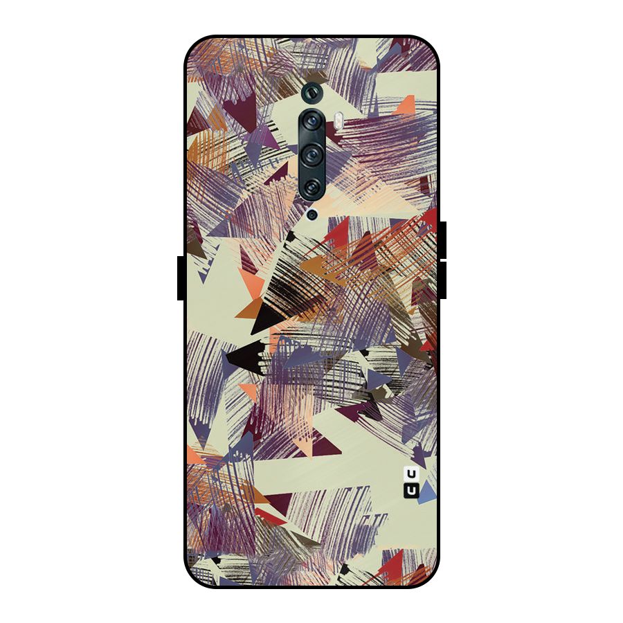Abstract Sketch Metal Back Case for Oppo Reno2 Z