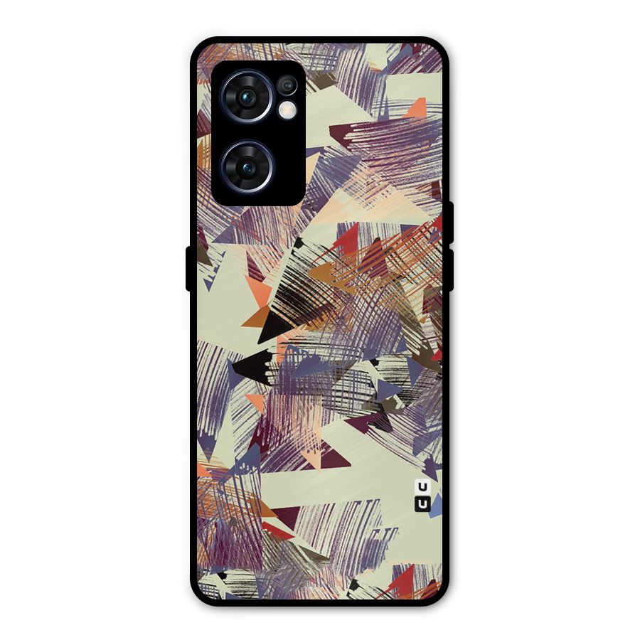 Abstract Sketch Metal Back Case for Oppo Reno7 5G