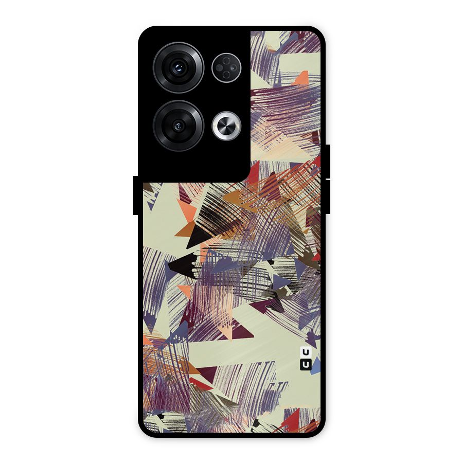 Abstract Sketch Metal Back Case for Oppo Reno8 Pro 5G